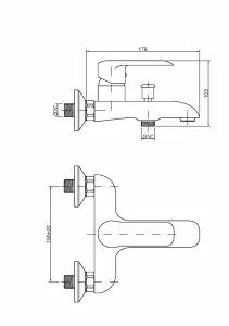 INVENA - Vaňová batéria SIROS čierna BW-90-004-A