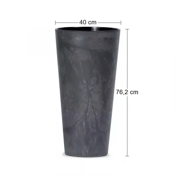 Prosperplast Kvetináč Tubus Effect tmavosivý, varianta 40 cm