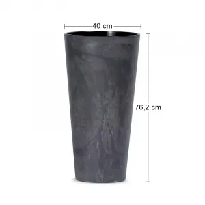 Prosperplast Kvetináč Tubus Effect tmavosivý, varianta 40 cm