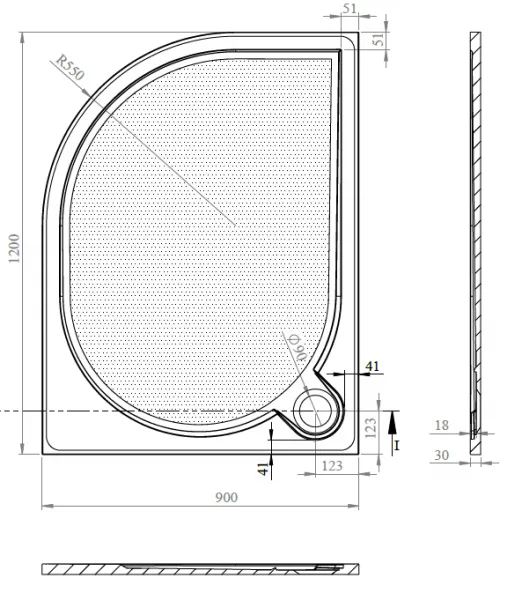 GELCO Sprchová vanička ARCA PA12090P 1200x900 profilovaná PA12090P