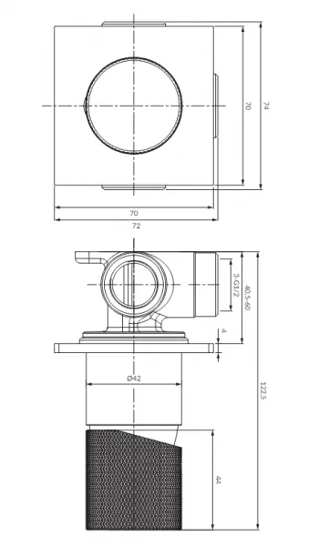 OMNIRES - CONTOUR podomietková sprchová batéria, kartáčovaná meď CT8045CPB