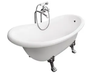 BESCO - Voľne stojaca vaňa OTYLIA (MERANO) - Farba - Biela, Nožičky k vani - Čierne, Rozmer vane - 170 × 77 cm VANMER170B
