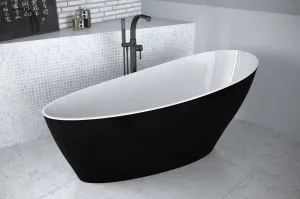 BESCO - Voľne stojaca vaňa KEYA (SAPRI) - Farba - Čierna / biela, Rozmer vane - 165 × 70 cm VANSAP16BW