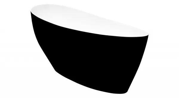 BESCO - Voľne stojaca vaňa KEYA (SAPRI) - Farba - Čierna / biela, Rozmer vane - 165 × 70 cm VANSAP16BW