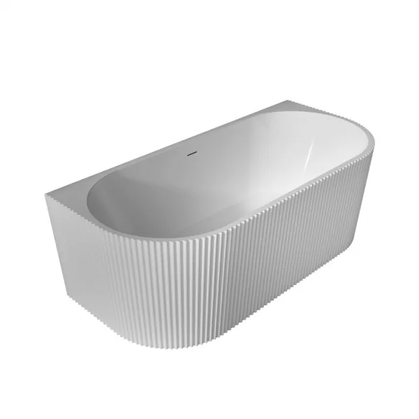 BESCO - Voľne stojaca vaňa LEYA biela, sifón so štrbinovým prepadom - Farba - Biela, Farba sifónu - Chróm, Rozmer vane - 150 × 75 cm VANLEY150WN