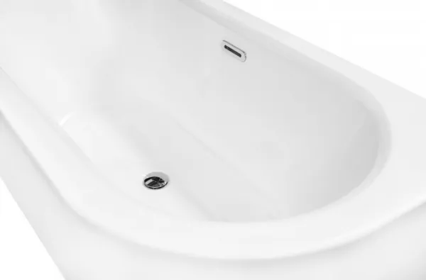 BESCO - Voľne stojaca vaňa AVITA A-LINE biela, sifón s prepadom - Farba sifónu - Chróm, Rozmer vane - 150 × 75 cm, Spôsob prevedenia - Ľavé VANAVITAL15L