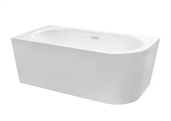 BESCO - Voľne stojaca vaňa AVITA A-LINE biela, sifón s prepadom - Farba sifónu - Chróm, Rozmer vane - 150 × 75 cm, Spôsob prevedenia - Ľavé VANAVITAL15L