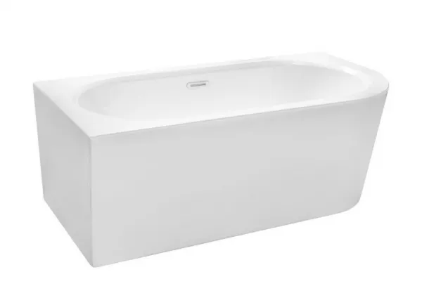 BESCO - Voľne stojaca vaňa AVITA A-LINE biela, sifón s prepadom - Farba sifónu - Chróm, Rozmer vane - 150 × 75 cm, Spôsob prevedenia - Ľavé VANAVITAL15L