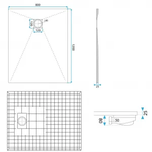 REA - Sprchová vanička Magnum White 80x120 REA-K3336