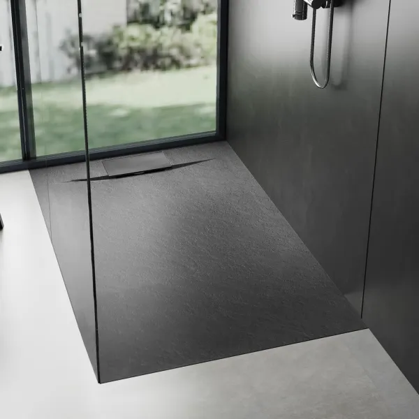 REA - Sprchová vanička Bazalt Black 80x100 REA-K3304