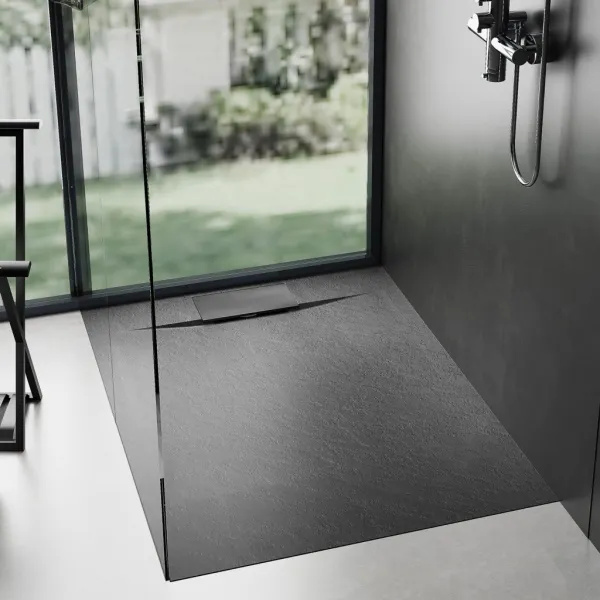 REA - Sprchová vanička Bazalt Black 90x90 REA-K3307