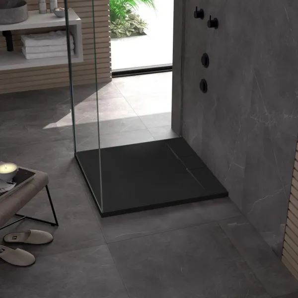 REA - Sprchová vanička Bazalt Black 90x90 REA-K3307