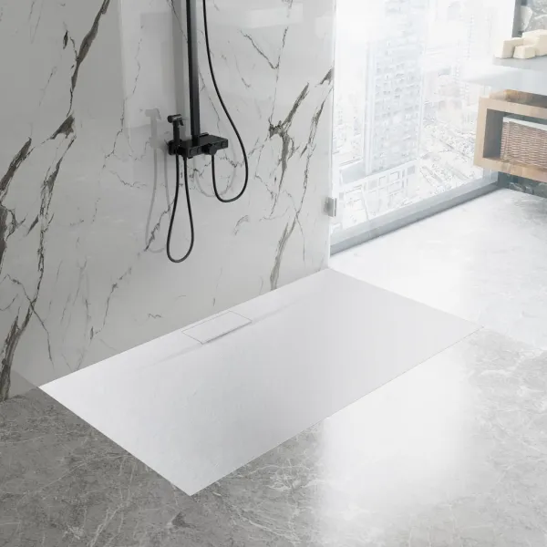 REA - Sprchová vanička Bazalt Long White 80x120 REA-K3321