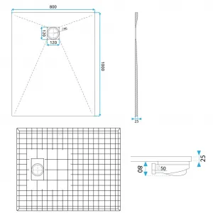 REA - Sprchová vanička Magnum White 80x100 REA-K3335