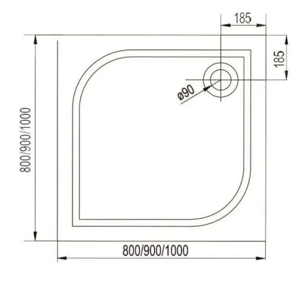 AQUALINE - PILOT otočné sprchové dvere 900mm+vanička PT090-SET1