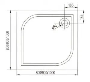 AQUALINE - PILOT otočné sprchové dvere 900mm+vanička PT090-SET1