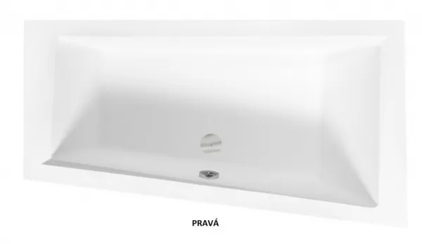 BESCO - Asymetrická vaňa INTIMA - Nožičky k vani - S nožičkami, Rozmer vane - 160 × 90 cm, Spôsob prevedenia - Pravé VANINTI16P+OLVPINOZSTELI