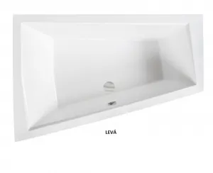 BESCO - Asymetrická vaňa INTIMA DUO - Nožičky k vani - Bez nožičiek, Rozmer vane - 180 × 125 cm, Spôsob prevedenia - Ľavé VANINTID18L