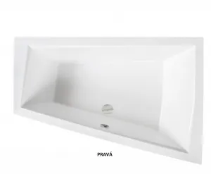 BESCO - Asymetrická vaňa INTIMA DUO - Nožičky k vani - S nožičkami, Rozmer vane - 180 × 125 cm, Spôsob prevedenia - Pravé VANINTID18P+OLVPINOZSTELID