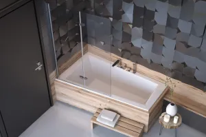 BESCO - Asymetrická vaňa INTIMA SLIM - Nožičky k vani - Bez nožičiek, Rozmer vane - 150 × 85 cm, Spôsob prevedenia - Ľavé VANINTI15SLIML