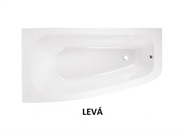 BESCO - Asymetrická vaňa LUNA - Nožičky k vani - Bez nožičiek, Rozmer vane - 150 × 80 cm, Spôsob prevedenia - Ľavé VANLUN150L