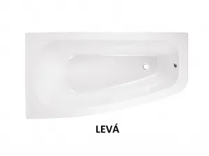 BESCO - Asymetrická vaňa LUNA - Nožičky k vani - Bez nožičiek, Rozmer vane - 150 × 80 cm, Spôsob prevedenia - Ľavé VANLUN150L