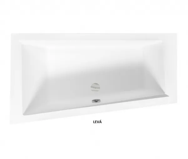 BESCO - Asymetrická vaňa INTIMA - Nožičky k vani - Bez nožičiek, Rozmer vane - 160 × 90 cm, Spôsob prevedenia - Ľavé VANINTI16L
