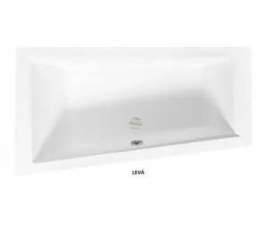 BESCO - Asymetrická vaňa INTIMA - Nožičky k vani - Bez nožičiek, Rozmer vane - 160 × 90 cm, Spôsob prevedenia - Ľavé VANINTI16L