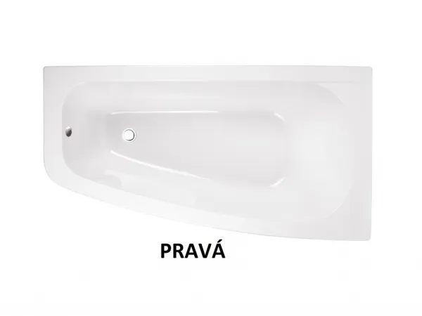 BESCO - Asymetrická vaňa LUNA - Nožičky k vani - S nožičkami, Rozmer vane - 150 × 80 cm, Spôsob prevedenia - Pravé VANLUN150P + OLVPINOZ