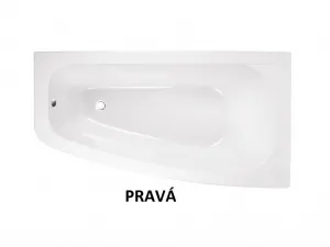 BESCO - Asymetrická vaňa LUNA - Nožičky k vani - S nožičkami, Rozmer vane - 150 × 80 cm, Spôsob prevedenia - Pravé VANLUN150P + OLVPINOZ