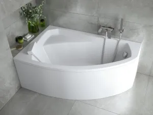 BESCO - Asymetrická vaňa RIMA - Nožičky k vani - Bez nožičiek, Rozmer vane - 130 × 85 cm, Spôsob prevedenia - Ľavé VANRIM130L