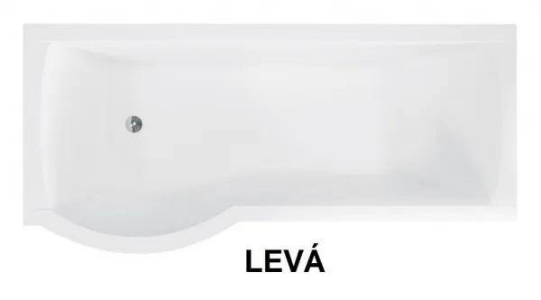 BESCO - Asymetrická vaňa INSPIRO vrátane vaňovej zásteny - FARBA rámu - Hliník leštený, Nožičky k vani - Bez nožičiek, Rozmer vane - 160 × 70 cm, Výplň - Číre bezpečnostné sklo - 5 mm, Spôsob prevedenia - Ľavé VANINSPIR160L