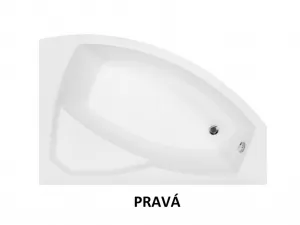 BESCO - Asymetrická vaňa RIMA - Nožičky k vani - S nožičkami, Rozmer vane - 130 × 85 cm, Spôsob prevedenia - Pravé VANRIM130P+OLVPINOZ