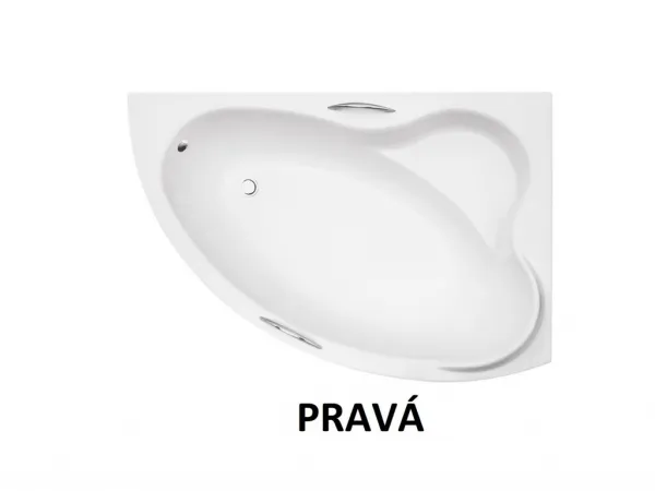BESCO - Asymetrická vaňa ADA - Nožičky k vani - Bez nožičiek, Rozmer vane - 140 × 90 cm, Spôsob prevedenia - Pravé VANADA140P