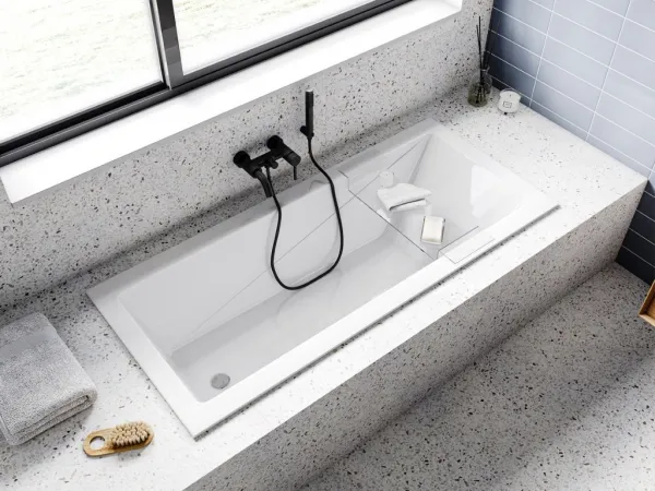 BESCO - Obdĺžniková vaňa MODERN SLIM - Nožičky k vani - Bez nožičiek, Rozmer vane - 140 × 70 cm VANMOD14SLIM