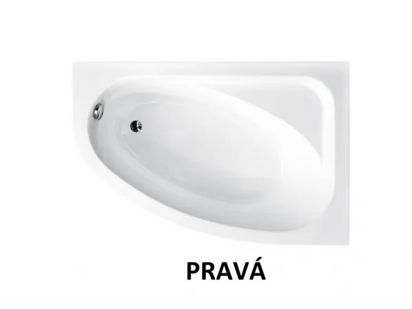 BESCO - Asymetrická vaňa CORNEA - Nožičky k vani - Bez nožičiek, Rozmer vane - 150 × 100 cm, Spôsob prevedenia - Pravé VANCOR150P