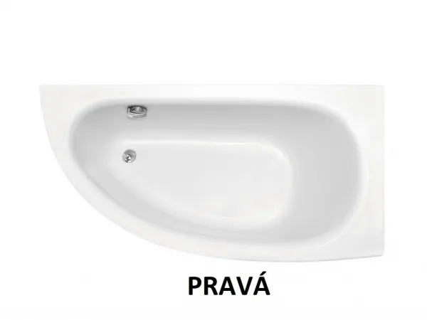 BESCO - Asymetrická vaňa MILENA - Nožičky k vani - S nožičkami, Rozmer vane - 150 × 70 cm, Spôsob prevedenia - Pravé VANMIL150P+OLVPINOZ