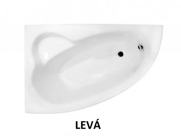 BESCO - Asymetrická vaňa NATALIA - Nožičky k vani - S nožičkami, Rozmer vane - 150 × 100 cm, Spôsob prevedenia - Ľavé VANNAT150L+OLVPINOZ