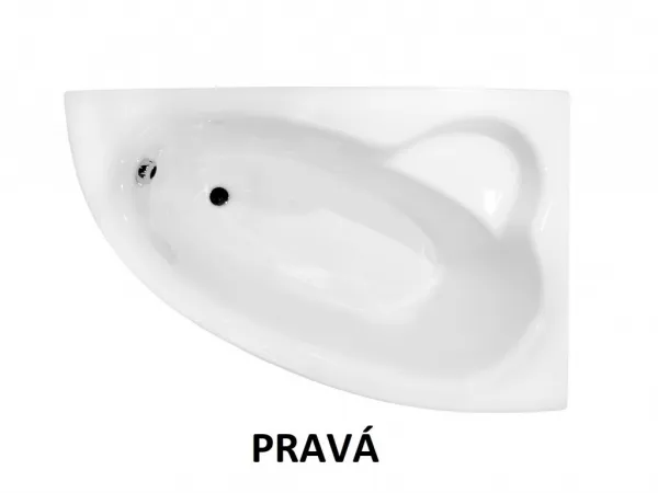 BESCO - Asymetrická vaňa NATALIA - Nožičky k vani - Bez nožičiek, Rozmer vane - 150 × 100 cm, Spôsob prevedenia - Pravé VANNAT150P