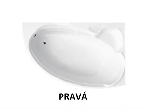 BESCO - Asymetrická vaňa FINEZJA NOVA - Nožičky k vani - Bez nožičiek, Rozmer vane - 155 × 95 cm, Spôsob prevedenia - Pravé VANFINN155P