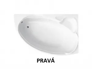 BESCO - Asymetrická vaňa FINEZJA NOVA - Nožičky k vani - Bez nožičiek, Rozmer vane - 155 × 95 cm, Spôsob prevedenia - Pravé VANFINN155P