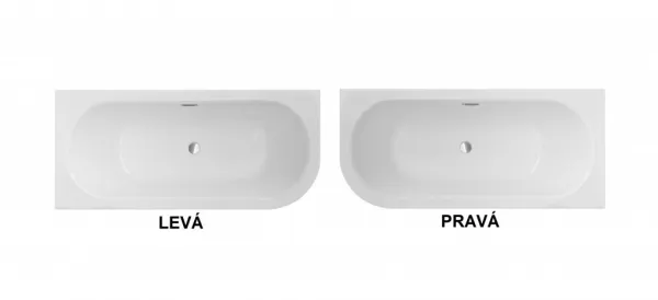 BESCO - Asymetrická vaňa AVITA SLIM+ - Nožičky k vani - Bez nožičiek, Rozmer vane - 150 × 70 cm, Spôsob prevedenia - Pravé VANAVIT15SLIMPP