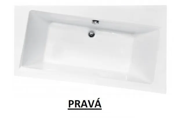 BESCO - Asymetrická vaňa ASTI - Rozmer vane - 160 × 100 cm, Spôsob prevedenia - Pravé VANAST16P + OLVPINOZ