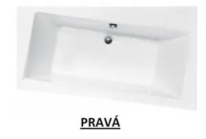 BESCO - Asymetrická vaňa ASTI - Rozmer vane - 160 × 100 cm, Spôsob prevedenia - Pravé VANAST16P + OLVPINOZ