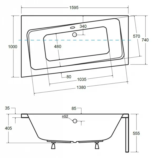 BESCO - Asymetrická vaňa ASTI - Rozmer vane - 160 × 100 cm, Spôsob prevedenia - Ľavé VANAST16L + OLVPINOZ