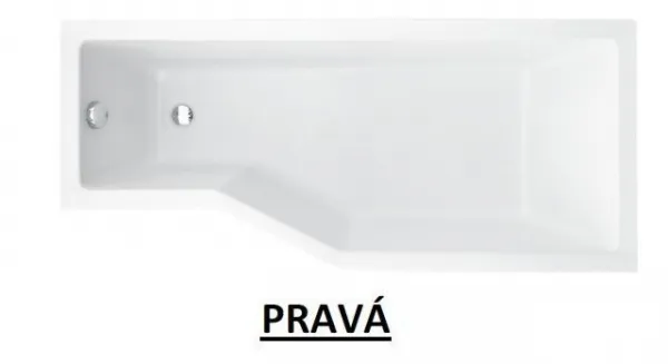 BESCO - Asymetrická vaňa ESTE - Rozmer vane - 150 × 75 cm, Spôsob prevedenia - Pravé VANEST15P + OLVPINOZ