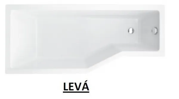 BESCO - Asymetrická vaňa ESTE - Rozmer vane - 150 × 75 cm, Spôsob prevedenia - Ľavé VANEST15L + OLVPINOZ
