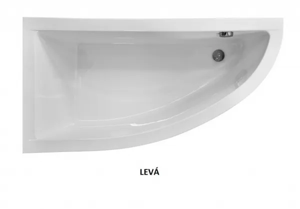 BESCO - Asymetrická vaňa fondy - Nožičky k vani - Bez nožičiek, Rozmer vane - 150 × 70 cm, Spôsob prevedenia - Pravé OLVFON15P