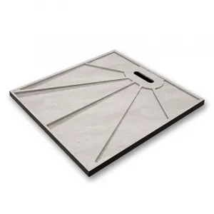 H K - BLACK STAR sprchová vanička z liateho mramoru, štvorec, 80x80x3 cm SE-BLACKSTAR8080SET