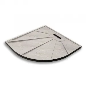 H K - BLACK STAR sprchová vanička z liateho mramoru, štvrťkruh, 80x80x3 cm SE-BLACKSTAR88RSET